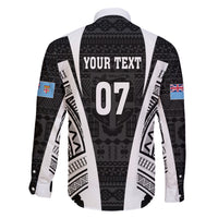 Personalised Fiji Rugby Family Matching Off Shoulder Short Dress and Hawaiian Shirt 2023 World Cup History Makers - Black Ver LT7 - Polynesian Pride