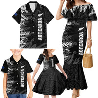 Personalised New Zealand Rugby Family Matching Mermaid Dress and Hawaiian Shirt Silver Fern Basic 2023 World Cup LT7 - Polynesian Pride