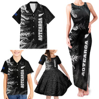 Personalised New Zealand Rugby Family Matching Tank Maxi Dress and Hawaiian Shirt Silver Fern Basic 2023 World Cup LT7 - Polynesian Pride