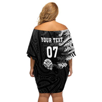 personalised-new-zealand-rugby-off-shoulder-short-dress-silver-fern-basic-2023-world-cup