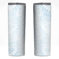 White Sunday Skinny Tumbler Plumeria Tatau Mix Tapa LT7 White - Polynesian Pride