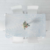 White Sunday Tablecloth Plumeria Tatau Mix Tapa LT7 White - Polynesian Pride