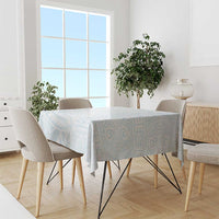 White Sunday Tablecloth Plumeria Tatau Mix Tapa LT7 - Polynesian Pride