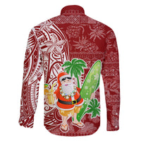 Hawaii Christmas Mele Kalikimaka Family Matching Long Sleeve Bodycon Dress and Hawaiian Shirt Santa Claus LT7 - Polynesian Pride