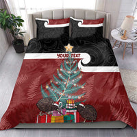 Personalised New Zealand Maori Christmas Bedding Set Xmas Fern Mix Kowhawhai LT7 - Polynesian Pride