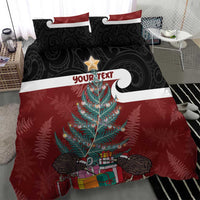 Personalised New Zealand Maori Christmas Bedding Set Xmas Fern Mix Kowhawhai LT7 - Polynesian Pride