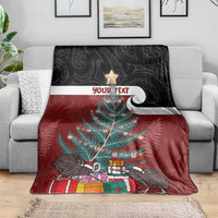 Personalised New Zealand Maori Christmas Blanket Xmas Fern Mix Kowhawhai LT7 - Polynesian Pride