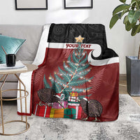 Personalised New Zealand Maori Christmas Blanket Xmas Fern Mix Kowhawhai LT7 - Polynesian Pride
