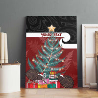 Personalised New Zealand Maori Christmas Canvas Wall Art Xmas Fern Mix Kowhawhai LT7 - Polynesian Pride