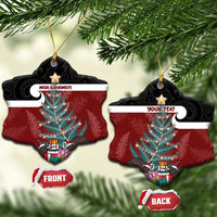 Personalised New Zealand Maori Christmas Ceramic Ornament Xmas Fern Mix Kowhawhai LT7 Snow Flake Black - Polynesian Pride