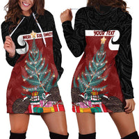 Personalised New Zealand Maori Christmas Hoodie Dress Xmas Fern Mix Kowhawhai LT7 - Polynesian Pride