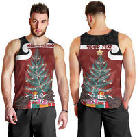 Personalised New Zealand Maori Christmas Men Tank Top Xmas Fern Mix Kowhawhai LT7 - Polynesian Pride