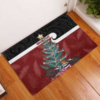Personalised New Zealand Maori Christmas Rubber Doormat Xmas Fern Mix Kowhawhai LT7 - Polynesian Pride