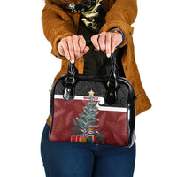 Personalised New Zealand Maori Christmas Shoulder Handbag Xmas Fern Mix Kowhawhai LT7 One Size Black - Polynesian Pride