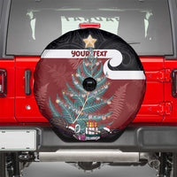 Personalised New Zealand Maori Christmas Spare Tire Cover Xmas Fern Mix Kowhawhai LT7 - Polynesian Pride