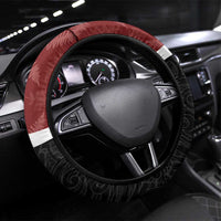 New Zealand Maori Christmas Steering Wheel Cover Xmas Fern Mix Kowhawhai LT7 Universal Fit Black - Polynesian Pride