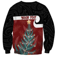 Personalised New Zealand Maori Christmas Sweatshirt Xmas Fern Mix Kowhawhai LT7 - Polynesian Pride