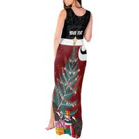 Personalised New Zealand Maori Christmas Tank Maxi Dress Xmas Fern Mix Kowhawhai LT7 - Polynesian Pride