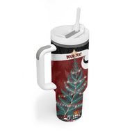 Personalised New Zealand Maori Christmas Tumbler With Handle Xmas Fern Mix Kowhawhai LT7 - Polynesian Pride