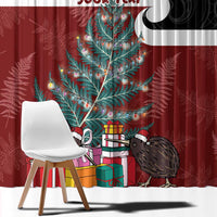 Personalised New Zealand Maori Christmas Window Curtain Xmas Fern Mix Kowhawhai LT7 - Polynesian Pride