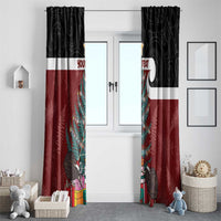 Personalised New Zealand Maori Christmas Window Curtain Xmas Fern Mix Kowhawhai LT7 - Polynesian Pride
