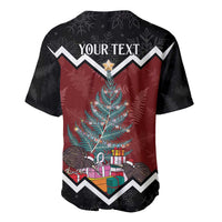 Personalised New Zealand Christmas Baseball Jersey Xmas Fern and Kiwi Birds LT7 - Polynesian Pride
