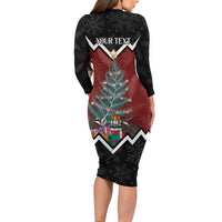Personalised New Zealand Christmas Family Matching Long Sleeve Bodycon Dress and Hawaiian Shirt Xmas Fern and Kiwi Birds LT7 - Polynesian Pride
