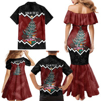 Personalised New Zealand Christmas Family Matching Mermaid Dress and Hawaiian Shirt Xmas Fern and Kiwi Birds LT7 - Polynesian Pride