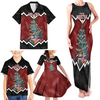 Personalised New Zealand Christmas Family Matching Tank Maxi Dress and Hawaiian Shirt Xmas Fern and Kiwi Birds LT7 - Polynesian Pride