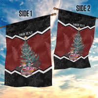 Personalised New Zealand Christmas Garden Flag Xmas Fern and Kiwi Birds LT7 - Polynesian Pride