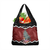 Personalised New Zealand Christmas Grocery Bag Xmas Fern and Kiwi Birds LT7 1-pack One Size Black - Polynesian Pride
