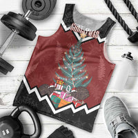 Personalised New Zealand Christmas Men Tank Top Xmas Fern and Kiwi Birds LT7 - Polynesian Pride