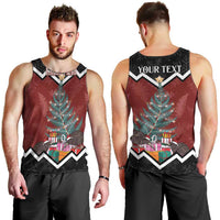 Personalised New Zealand Christmas Men Tank Top Xmas Fern and Kiwi Birds LT7 - Polynesian Pride