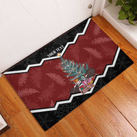 Personalised New Zealand Christmas Rubber Doormat Xmas Fern and Kiwi Birds LT7 - Polynesian Pride