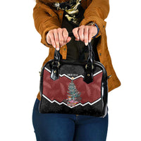 Personalised New Zealand Christmas Shoulder Handbag Xmas Fern and Kiwi Birds LT7 One Size Black - Polynesian Pride