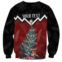 Personalised New Zealand Christmas Sweatshirt Xmas Fern and Kiwi Birds LT7 - Polynesian Pride