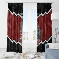 Personalised New Zealand Christmas Window Curtain Xmas Fern and Kiwi Birds LT7 - Polynesian Pride