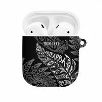 Aotearoa Personalized Lawn Bowls Maori AirPods Case New Zealand Black Tribal Silver Fern LT7 Black - Polynesian Pride
