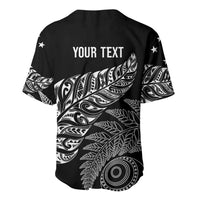 Aotearoa Personalized Lawn Bowls Maori Baseball Jersey New Zealand Black Tribal Silver Fern LT7 - Polynesian Pride