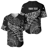 Aotearoa Personalized Lawn Bowls Maori Baseball Jersey New Zealand Black Tribal Silver Fern LT7 - Polynesian Pride