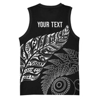 Aotearoa Personalized Lawn Bowls Maori Basketball Jersey New Zealand Black Tribal Silver Fern LT7 - Polynesian Pride
