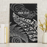 Aotearoa Personalized Lawn Bowls Maori Canvas Wall Art New Zealand Black Tribal Silver Fern LT7 Without Frame Black - Polynesian Pride
