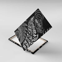 Aotearoa Personalized Lawn Bowls Maori Canvas Wall Art New Zealand Black Tribal Silver Fern LT7 With Frame Black - Polynesian Pride