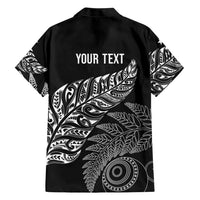 Aotearoa Personalized Lawn Bowls Maori Family Matching Off Shoulder Short Dress and Hawaiian Shirt New Zealand Black Tribal Silver Fern LT7 - Polynesian Pride