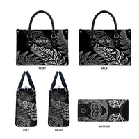 Aotearoa Personalized Lawn Bowls Maori Leather Bag New Zealand Black Tribal Silver Fern LT7 - Polynesian Pride
