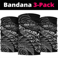 Aotearoa Personalized Lawn Bowls Maori Neck Gaiter New Zealand Black Tribal Silver Fern LT7 package One Size: 25*50cm Black - Polynesian Pride