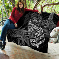 Aotearoa Personalized Lawn Bowls Maori Quilt New Zealand Black Tribal Silver Fern LT7 - Polynesian Pride
