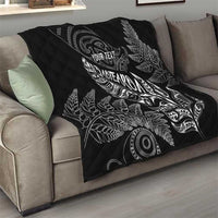 Aotearoa Personalized Lawn Bowls Maori Quilt New Zealand Black Tribal Silver Fern LT7 - Polynesian Pride