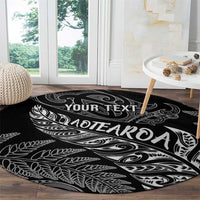 Aotearoa Personalized Lawn Bowls Maori Round Carpet New Zealand Black Tribal Silver Fern LT7 - Polynesian Pride