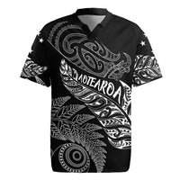 Aotearoa Personalized Lawn Bowls Maori Rugby Jersey New Zealand Black Tribal Silver Fern LT7 Black - Polynesian Pride